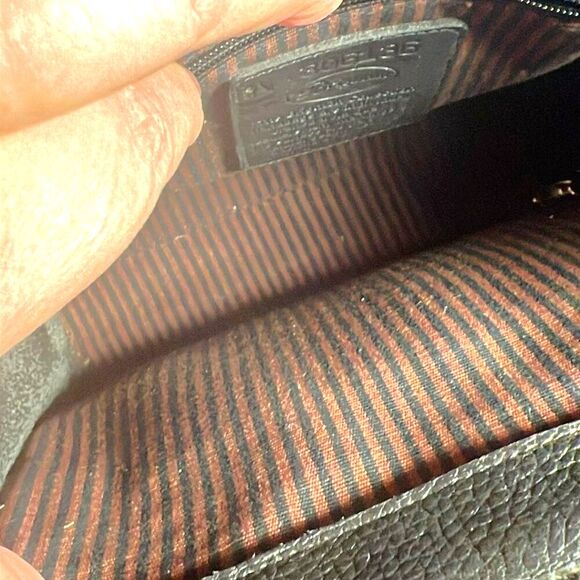 Brighton Black Pebbled Leather/Brown Croc Shoulder Bag - EUC - Picture 8 of 11